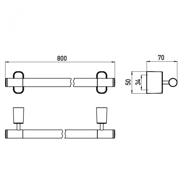 EMCO Logo2 Держатель полотенец, 80см, подвесной, цвет: хром