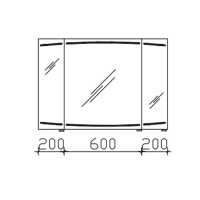 Pelipal Cassca Зерк-шкаф 100х70х17см., ComfortN, включ. подсвет,3 зерк.дверцы, 6 стекл.полок, розетка и выключатель, цвет: стальной серый