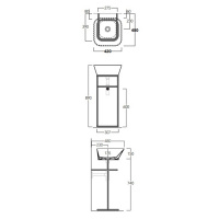 Simas Wave Структура металлическая напольная 30х40х75 см, с раковиной без отв. под смеситель, цвет: черный матовый