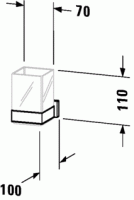Duravit Karree Подвесной стакан, мат.колба, цвет: держателя: хром