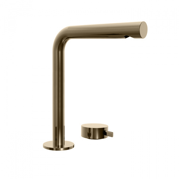 Fantini AF/21 Смеситель для раковины, 2 отв., высокий удлиненный излив: 19 см, цвет: Matt British Gold PVD