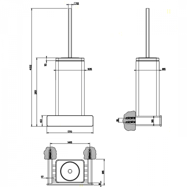 Gessi iSpa Ершик для унитаза подвесной, цвет: хром/белый