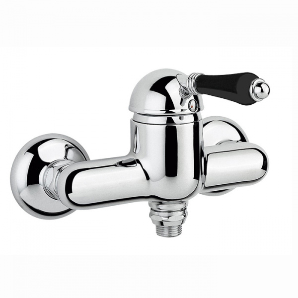 Nicolazzi Ceramica Nera Смеситель для душа однорычажный, вывод снизу 1/2", ручки черная керамика, цвет: хром