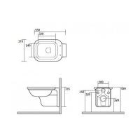 Kerasan Waldorf Унитаз подвесной 55х37см., с сиденьем, микролифт, цвет: черный глянцевый