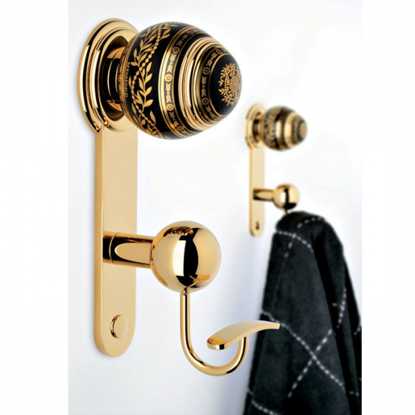 THG Marquise noir décor Or Крючок, декор черный/золото, подвесной, цвет: полированное золото