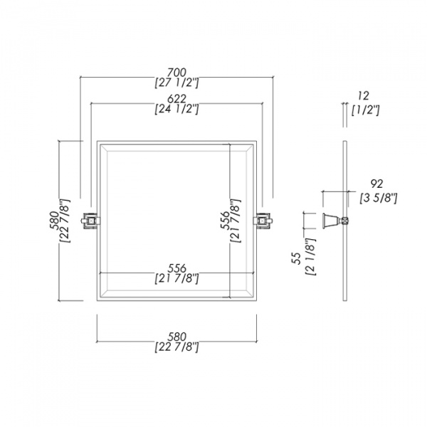 Devon&Devon Time Зеркало поворотное 70х58 см, цвет: хром