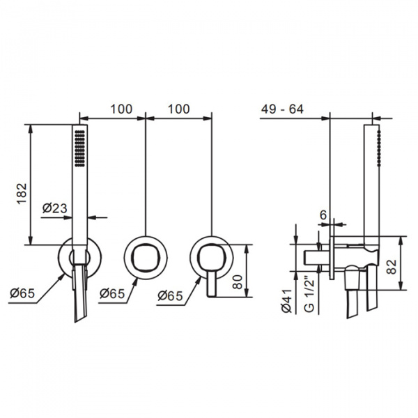 Fantini Lame Смеситель для душа, встраиваемый, цвет: хром