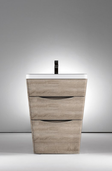 База под раковину напольная с двумя выкатными ящиками, с доводчиками, 650x520x800 PIRAMID-650-2C-PIA-BL