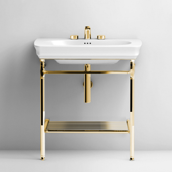 Artceram Civitas Металическая структура Quadra 55х44хh80,5см, полка сетка, цвет: золото