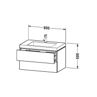 DURAVIT L-Cube Комплект мебели,   Тумба C-bonded раковина белая с фронтом, 80см цвет: абрикос жемчужный