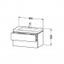 DURAVIT L-Cube Комплект мебели,   Тумба C-bonded раковина белая с фронтом, 80см цвет: абрикос жемчужный