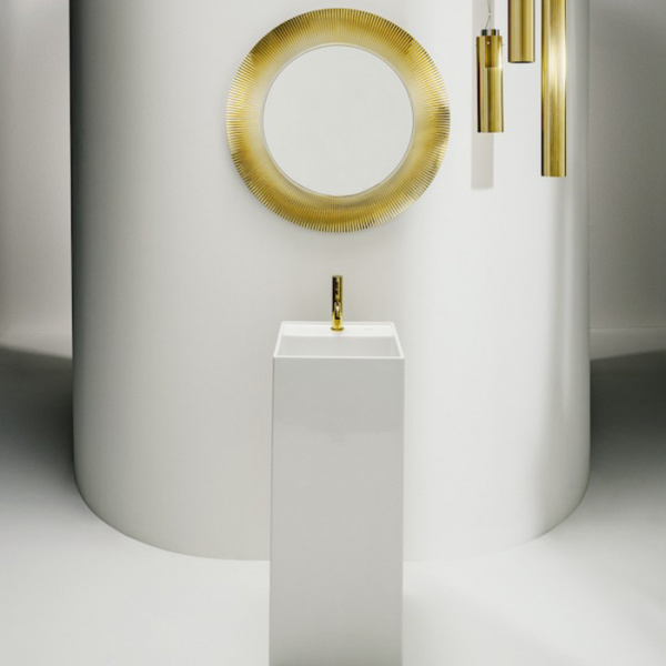 Laufen Kartell Зеркало круглое d=78см, настенное, без подсветки, цвет: золотой