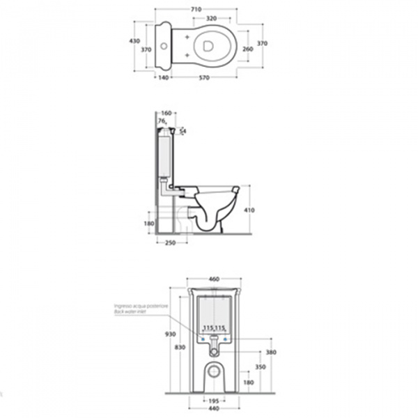 Globo Bowl+ Унитаз напольный 55х38х42см., с креплением, с бачком напольным, с сиденьем, микролифт, цвет: Arabesque B15