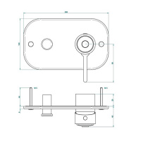 THG CAPUCINE VERT DECOR PLATINE Смеситель для душа встраиваемый, однорычажный, с переключателем, внешняя часть, декор платина, цвет: хром