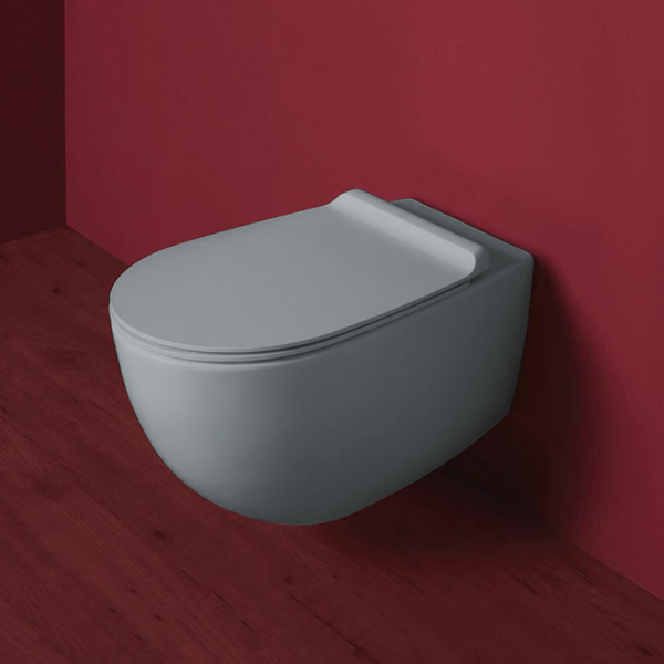 SIMAS Vignoni Унитаз подвесной безободковый &quotRimless" 56x36.5см, цвет: cemento matt