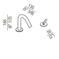 Agape Square Смеситель для раковины, с джойстиком, на 2отв., излив: 13,5см, цвет: полированная сталь