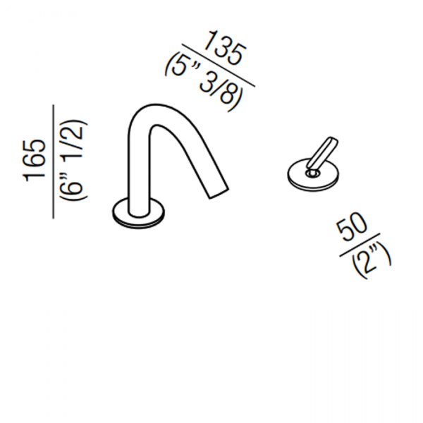 Agape Square Смеситель для раковины, с джойстиком, на 2отв., излив: 13,5см, цвет: полированная сталь