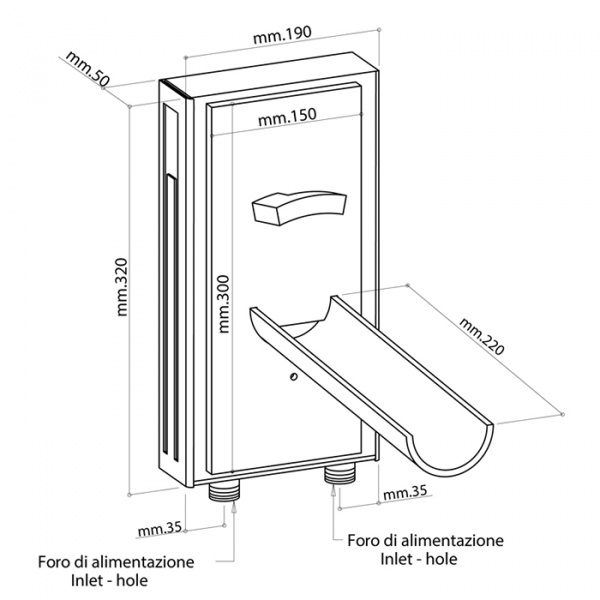 Встраиваемый смеситель для раковины излив Bongio Acquaviva parole, цвет: хром