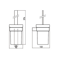 Emco Loft Ерш подвесной, щетка белая, сатинированное стекло, цвет: хром