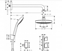 Hansgrohe Croma S Душевой набор Cromo Select S с термостатом Ecostat, цвет: хром