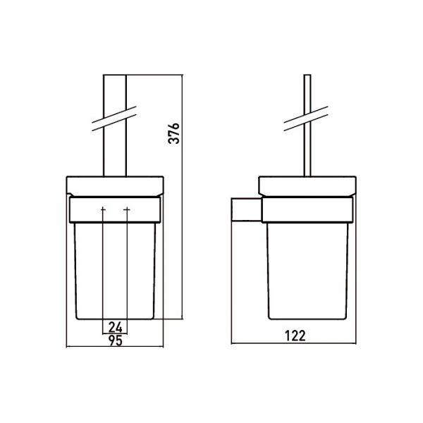 Emco Loft Ерш подвесной, щетка черная, сатинированное стекло, цвет: хром