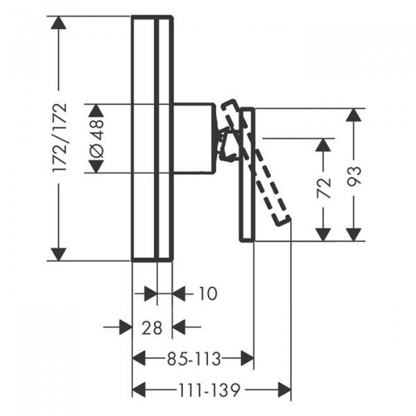 Axor Edge Смеситель для душа, встраиваемый, на 1 источник, алмазная огранка, внешняя часть, цвет: красное золото