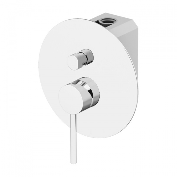 Gattoni Circle One Смеситель для душа, встраиваемый, на 2 выхода, с переключателем, с GBOX, цвет: белый матовый