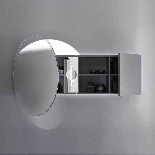 Burgbad Coco Зеркальный шкаф с подсветкой 120x70x17 см, цвет: серый