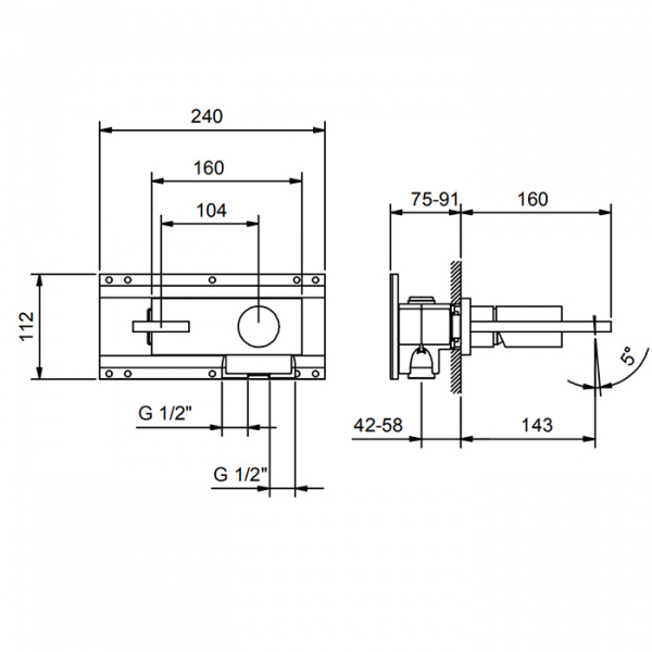 Fantini Внутренняя часть смесителя для душа/раковины, 1 источник, 1/2&quot