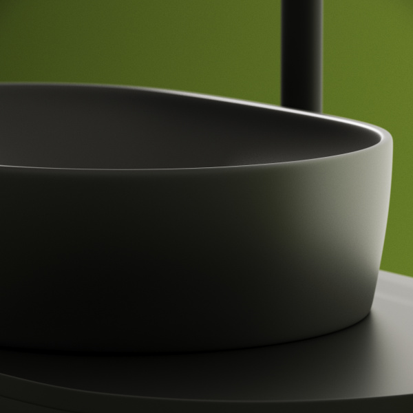Умывальник чаша накладная овальная (цвет Темный Антрацит Матовый) Element 600*415*135мм Ceramica Nova темный антрацит матовый 