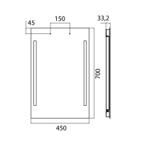 EMCO Зеркало премиум со LED подсветкой, B45xH70см