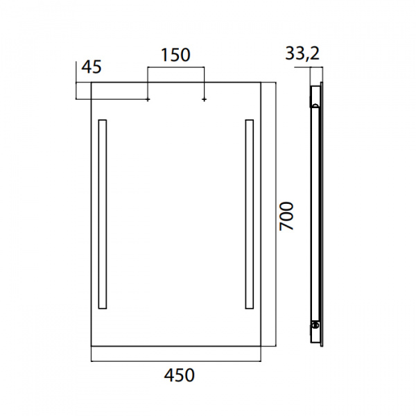 EMCO Зеркало премиум со LED подсветкой, B45xH70см