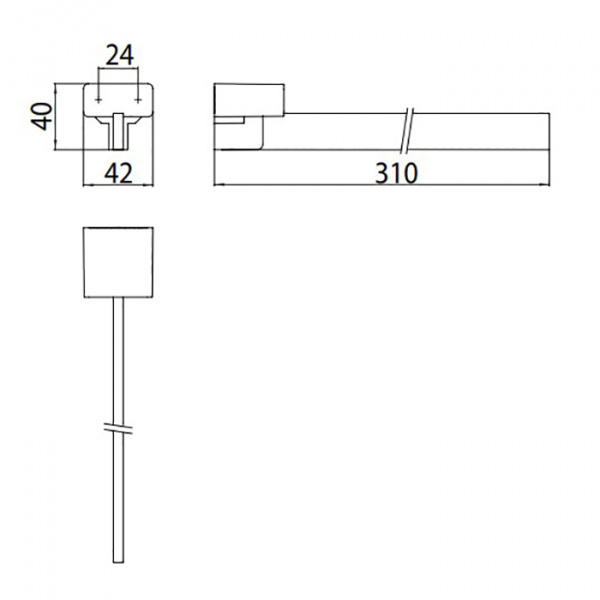 EMCO Loft Держатель полотенец, одинарный, фиксированный, 31см, подвесной, цвет: хром