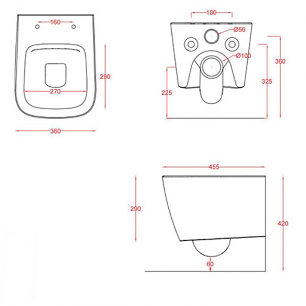 Artceram A16 MINI  Унитаз подвесной безободковый 36х45 см, цвет: белый, сиденье на выбор