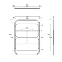 Simas Wave Зеркало настенное из 2 прямоугольных зеркал 30х70 см, цвет: черный матовый