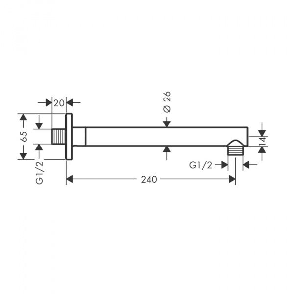 Hansgrohe Vernis Shape Душевой держатель 240 мм, цвет: матовый черный