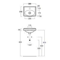 SIMAS Londra Раковина 38х31 см, 1 отв., цвет: белый