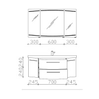 PELIPAL Cassca Комплект мебели с раковиной, 121см, Цвет: антрацит высокоглянцевый