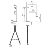 Antonio Lupi Ayati Смеситель для раковины, на 1 отв., излив: 155мм, высота: 22см, цвет: шлифованная сталь