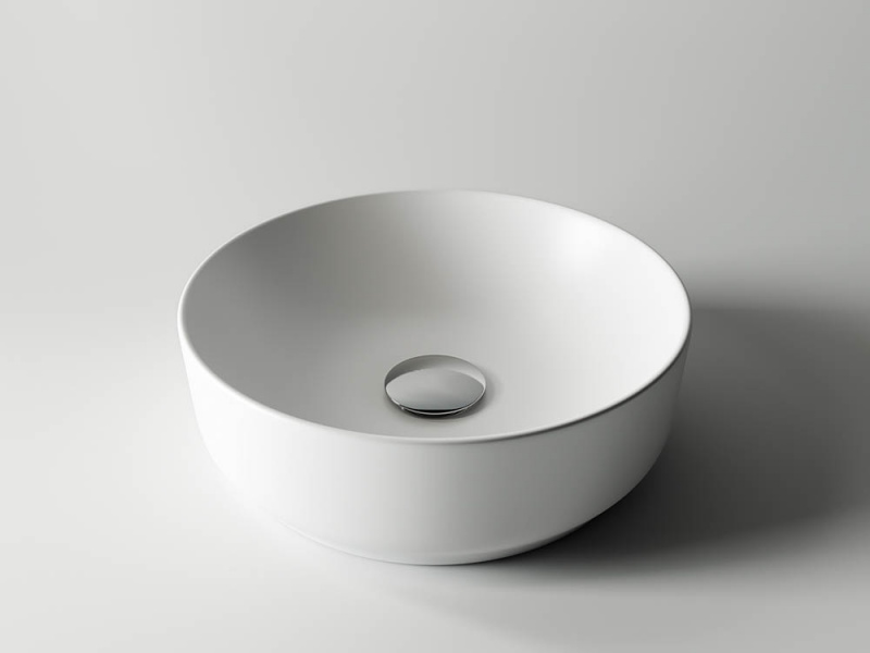 Умывальник чаша накладная круглая (цвет Белый Матовый) Element 355*355*125мм Ceramica Nova белый матовый CN6006