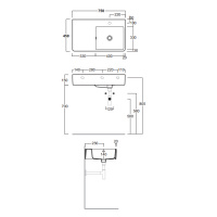 SIMAS Top e lavabi d'arredo Раковина 75х45 см, 1 отв., цвет: белый