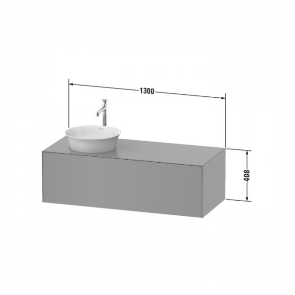 Duravit White Tulip Тумбочка подвесная 40.8x130x55 см, раковина, 1 выдвижной ящик, цвет: белый высокоглянцевый