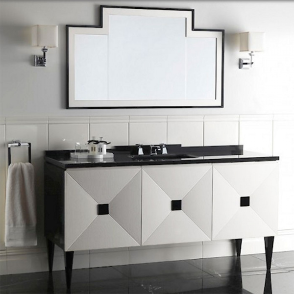 Devon&Devon Jetset 3 Тумба под раковину 166 см. с 3мя дверцами. ножки и основание черный глянец, столешница мраморная NERO ASSOLUTO с раковиной SWINDON