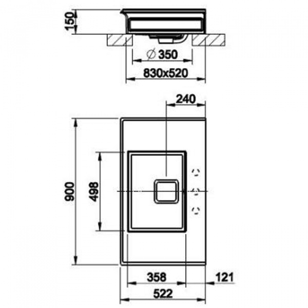 Gessi Eleganza Раковина-консоль 90х52 см, без отв., с переливом, цвет: матовый белый