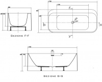 Kerasan Tribeca Ванна отдельностоящая, акриловая  170х80х58см в комплекте со сливом Click-clack, цвет: белый