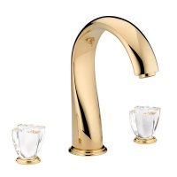 THG Pуtale de cristal clair Смеситель для ванны, 3 отв., цвет: золото/прозрачный хрусталь