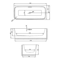 Bette Art V Ванна пристенная 185х80х42 см, DX, BetteGlasur® Plus
