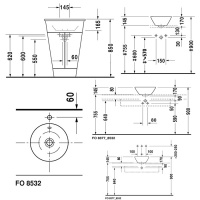 Duravit Раковина 33 см, без отв., с переливом, цвет: белый