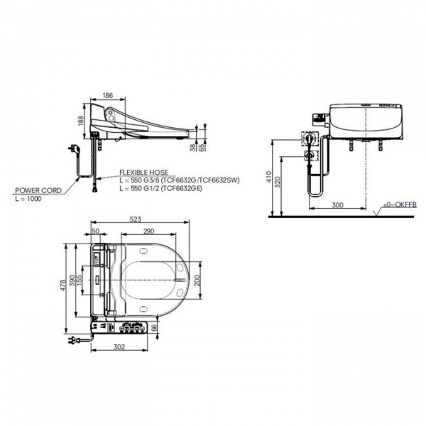 TOTO WASHLET EK 2.0 MH/NC Сиденье 48x52.7x17.3см, для всех унитазов MH и NC, цвет: белый