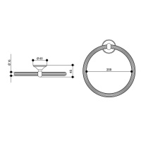 Bongio Fleur, Полотенцедержатель-кольцо 20см., подвесной, цвет: хром